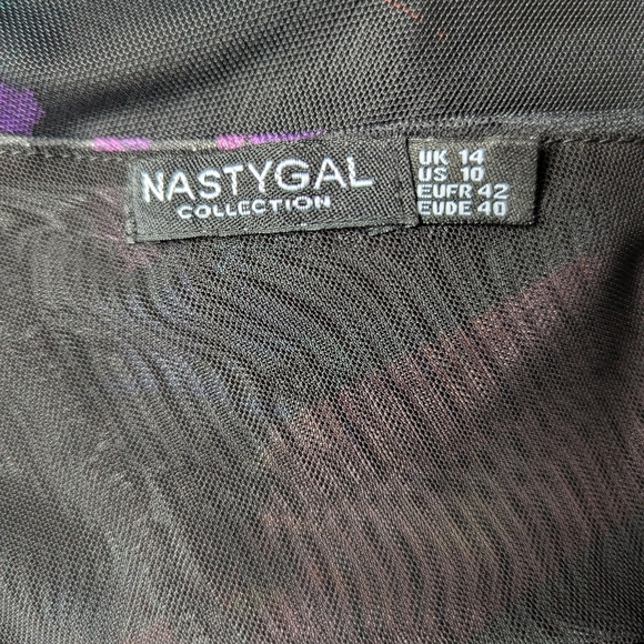 Nastygal One-Shoulder Black Floral Dress - Picture 8 of 8